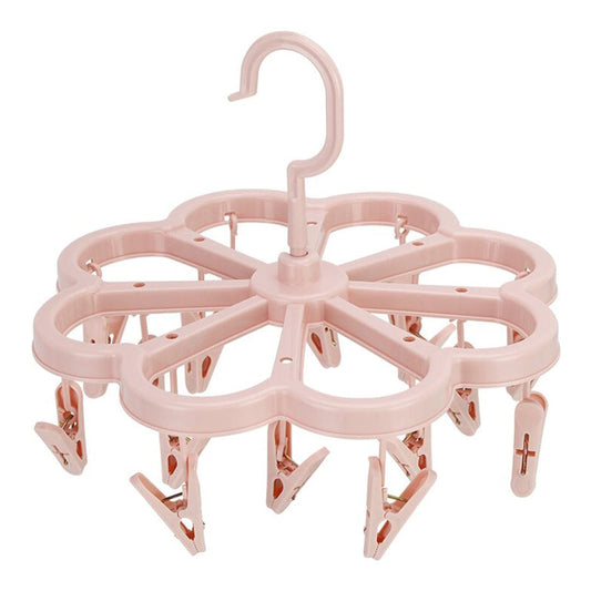Livingtoday Collapsible 16 Pegs Airer Pink