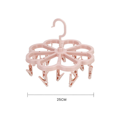 Livingtoday Collapsible 16 Pegs Airer Pink