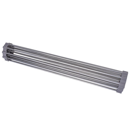 Silver Over Sink Draining Rack with Anti-Slip Grips