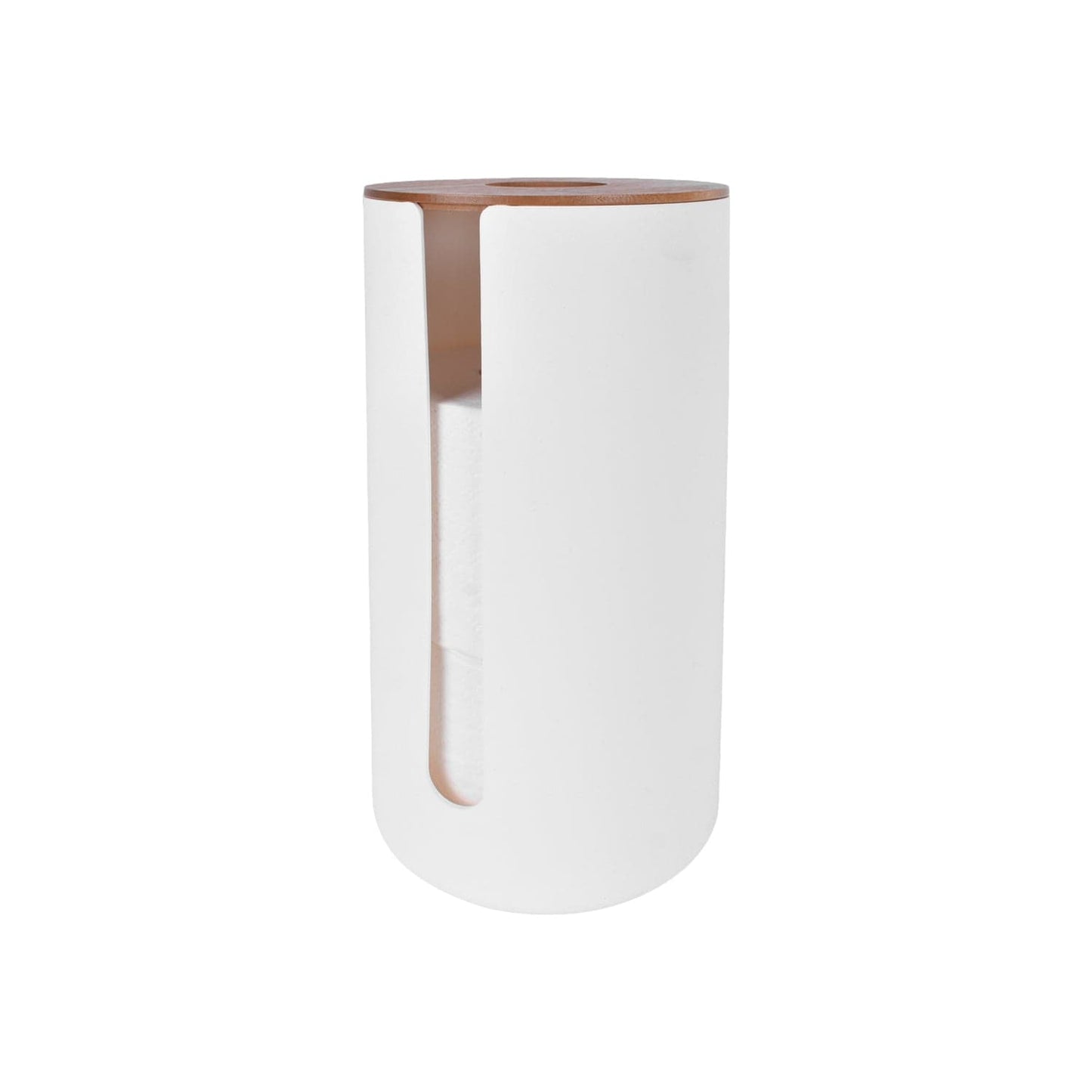 Bamboo Lid Toilet Roll Storage Holder