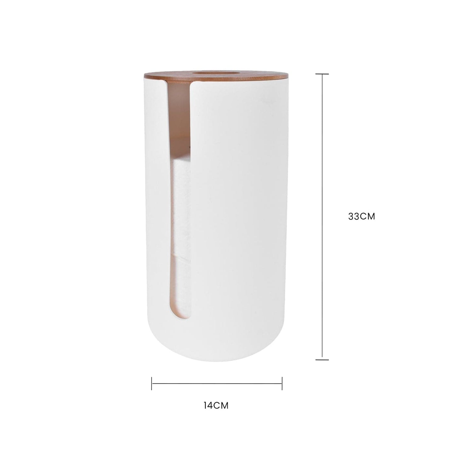 Bamboo Lid Toilet Roll Storage Holder
