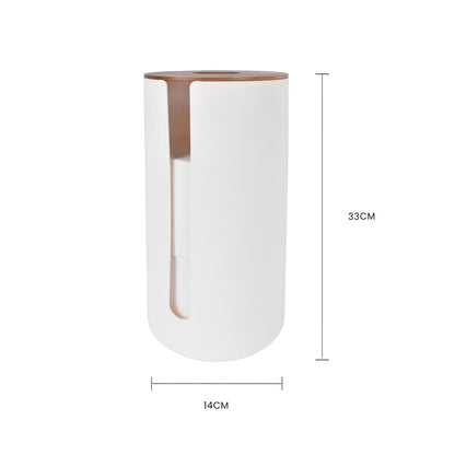 2 Pcs Bamboo Lid Toilet Roll Storage Holder – Clevinger Series, Eco-Friendly Moso Bamboo
