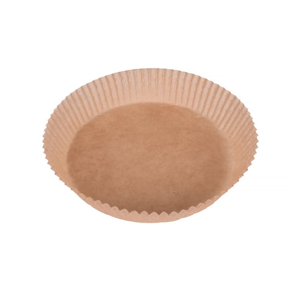 100 Pcs 16cm Round Disposable Unbleached Silicone Paper Dish Air-fryer Liner