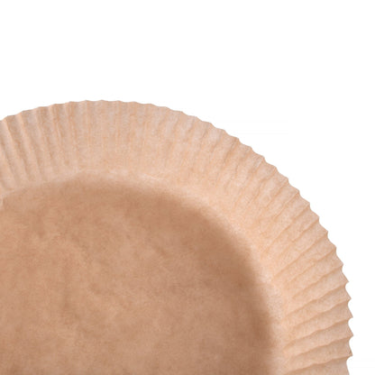 100 Pcs 20cm Round Disposable Unbleached Silicone Paper Dish Air-fryer Liner