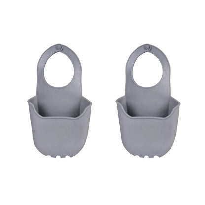 2 pcs Sink Caddy Silicone Sponge Rack – Adjustable Silicone Kitchen Sink Organizer