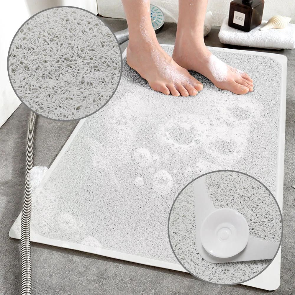 2 Pcs Premium Non-Slip Loofah Shower Mat Bathroom Safe 75 x 44 cm