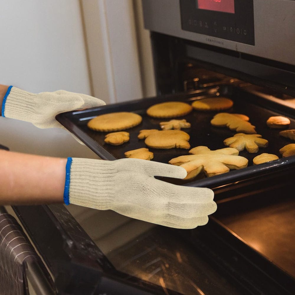 1 Pair 5 Finger Oven Mitt BBQ Grill Gloves