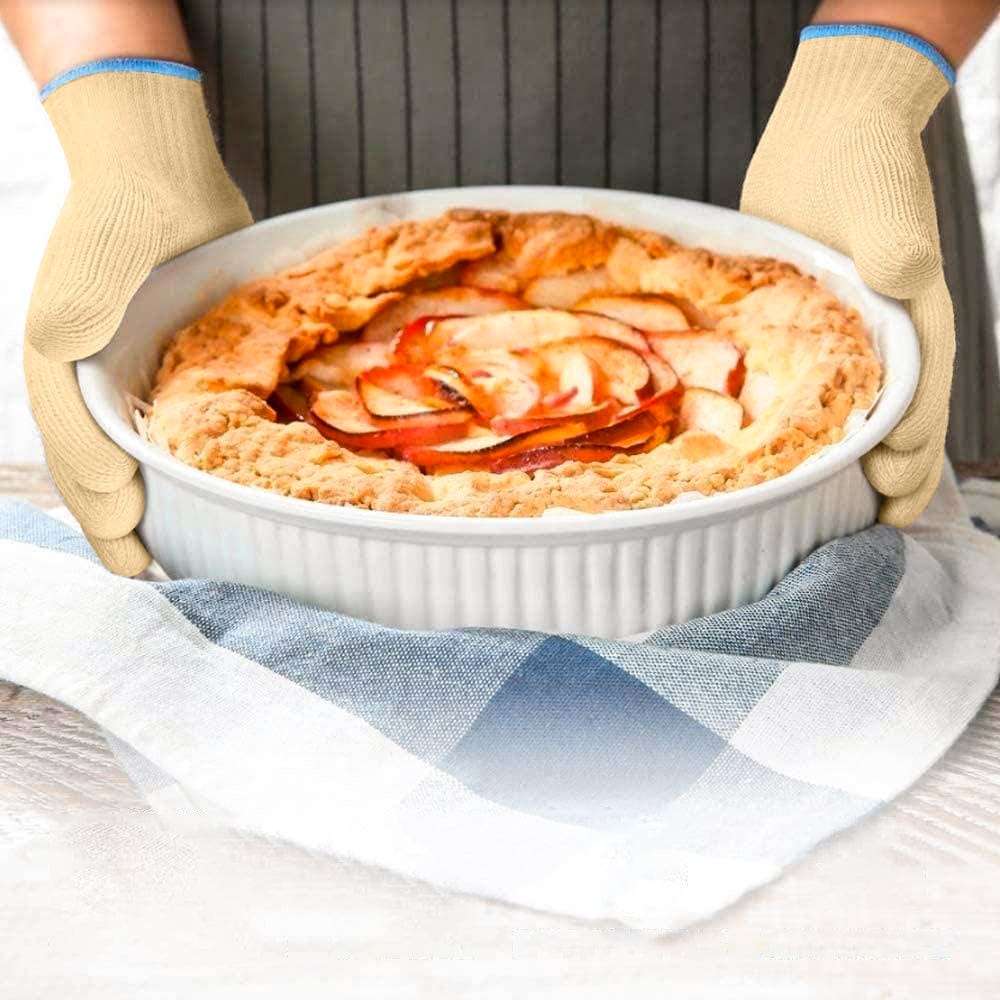 3 Pairs 5-Finger Oven Mitt BBQ Grill Gloves – Heat-Resistant, Non-Slip, Machine-Washable