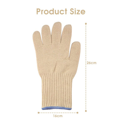 2 Pairs 5-Finger Oven Mitt BBQ Grill Gloves – Heat-Resistant, Non-Slip, Machine-Washable