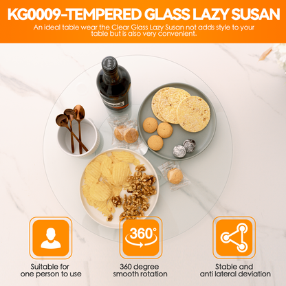 Tempered Glass Lazy Susan 35cm