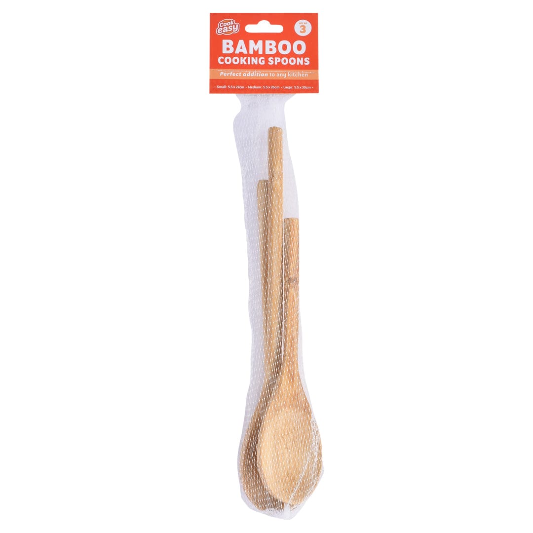 3 Pcs Bamboo Cooking Spoon Set