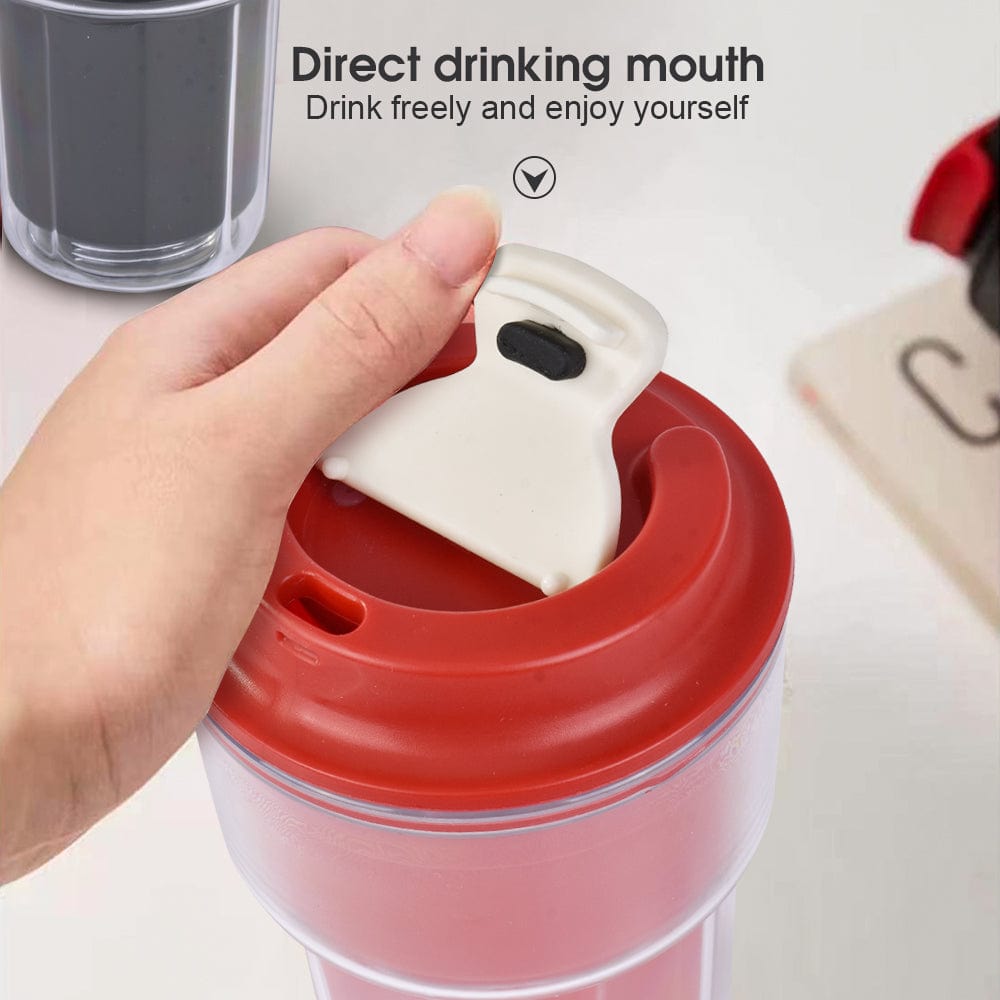 2 Pcs 460 ml Double Wall Insulated Coffee Cup – Red & Black (Leak‑Proof, Vacuum Design)