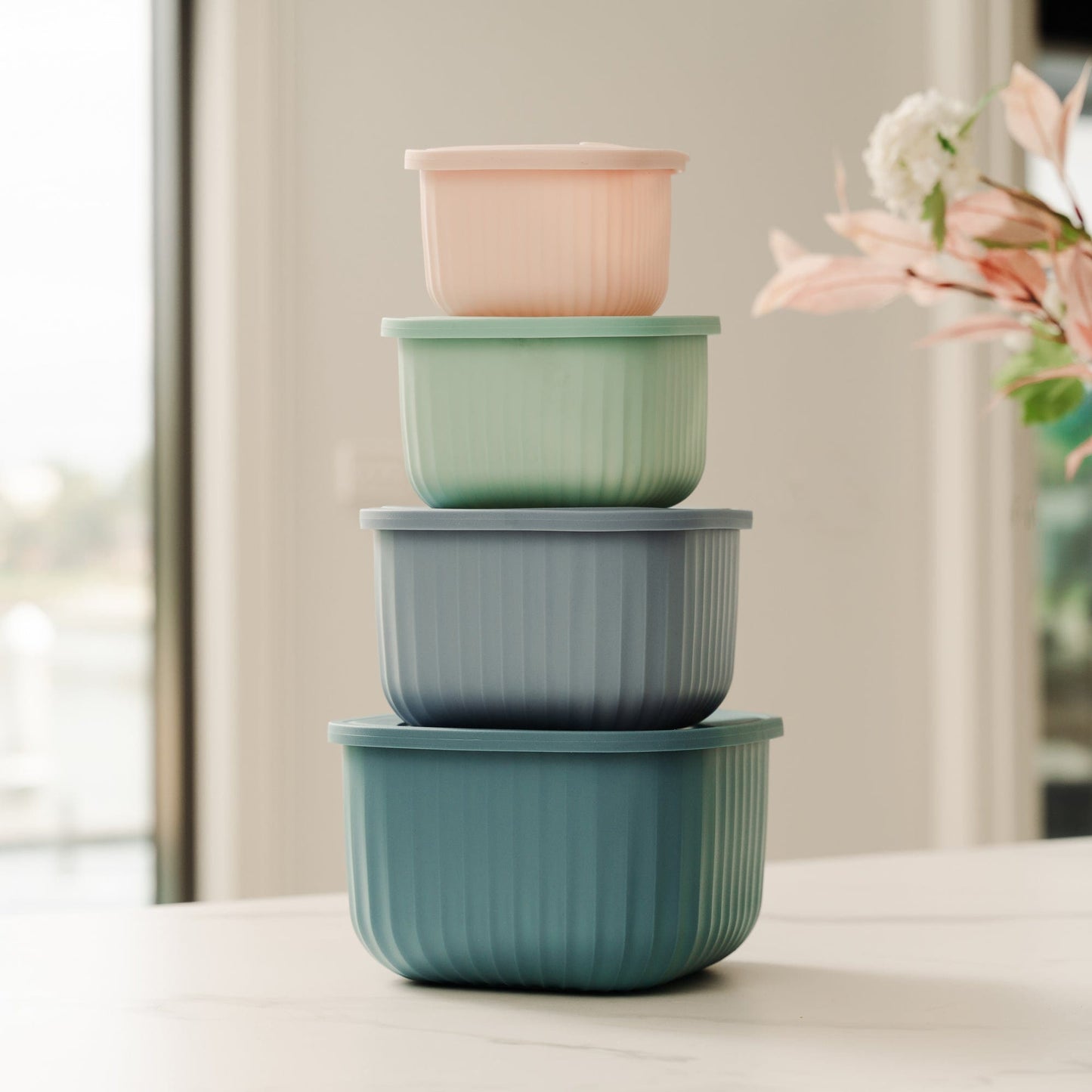 4 Pcs Cook Easy  Square Nested Food Storage Set