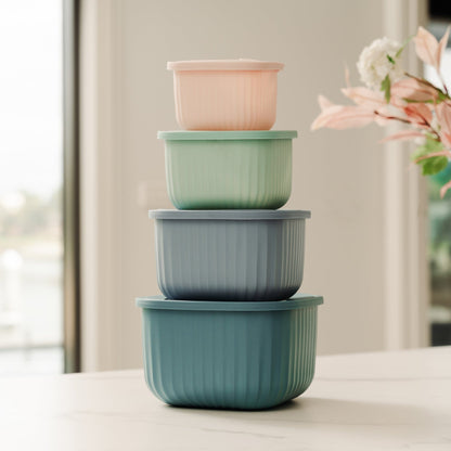 4 Pcs Cook Easy  Square Nested Food Storage Set