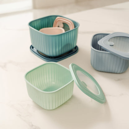 4 Pcs Cook Easy  Square Nested Food Storage Set