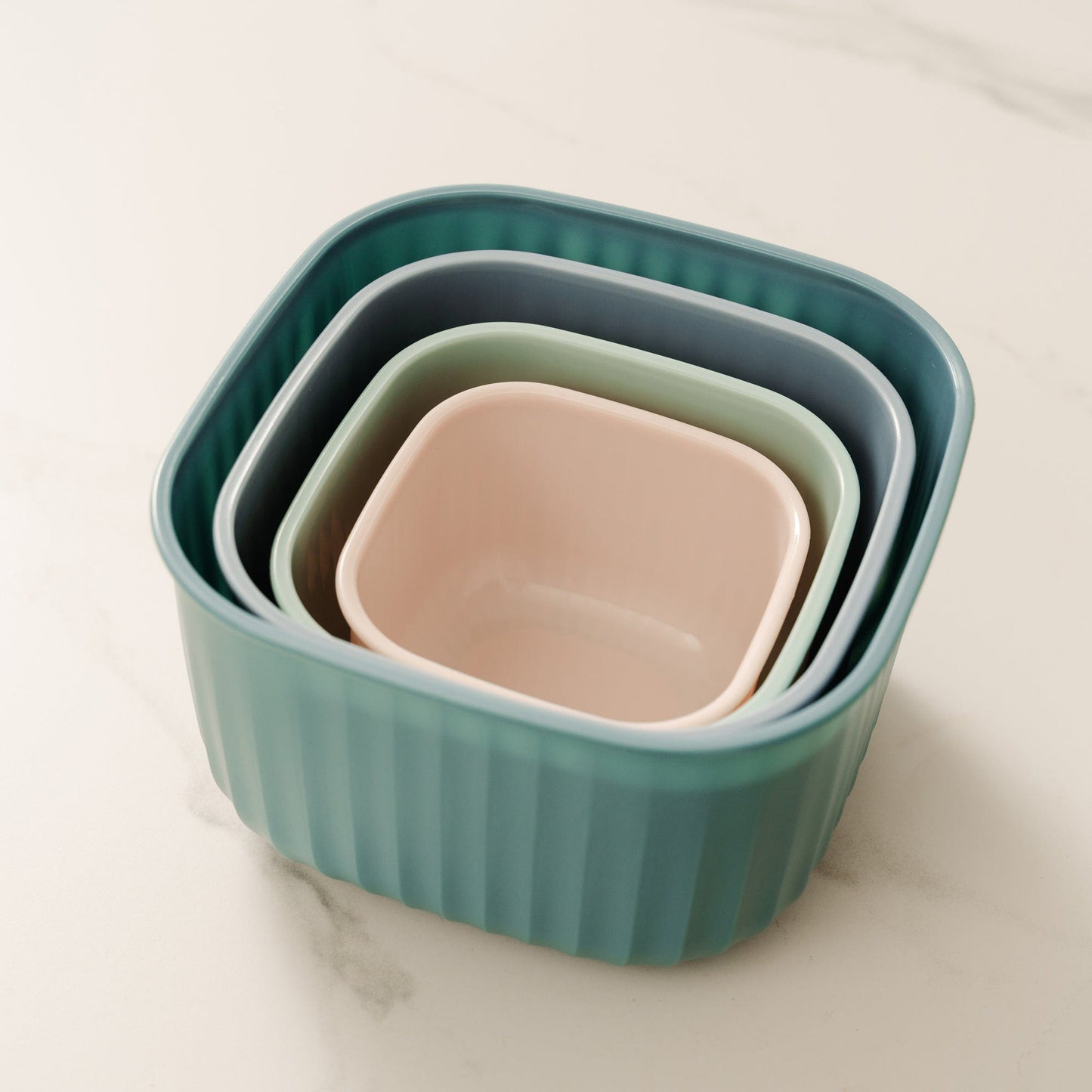 4 Pcs Cook Easy  Square Nested Food Storage Set