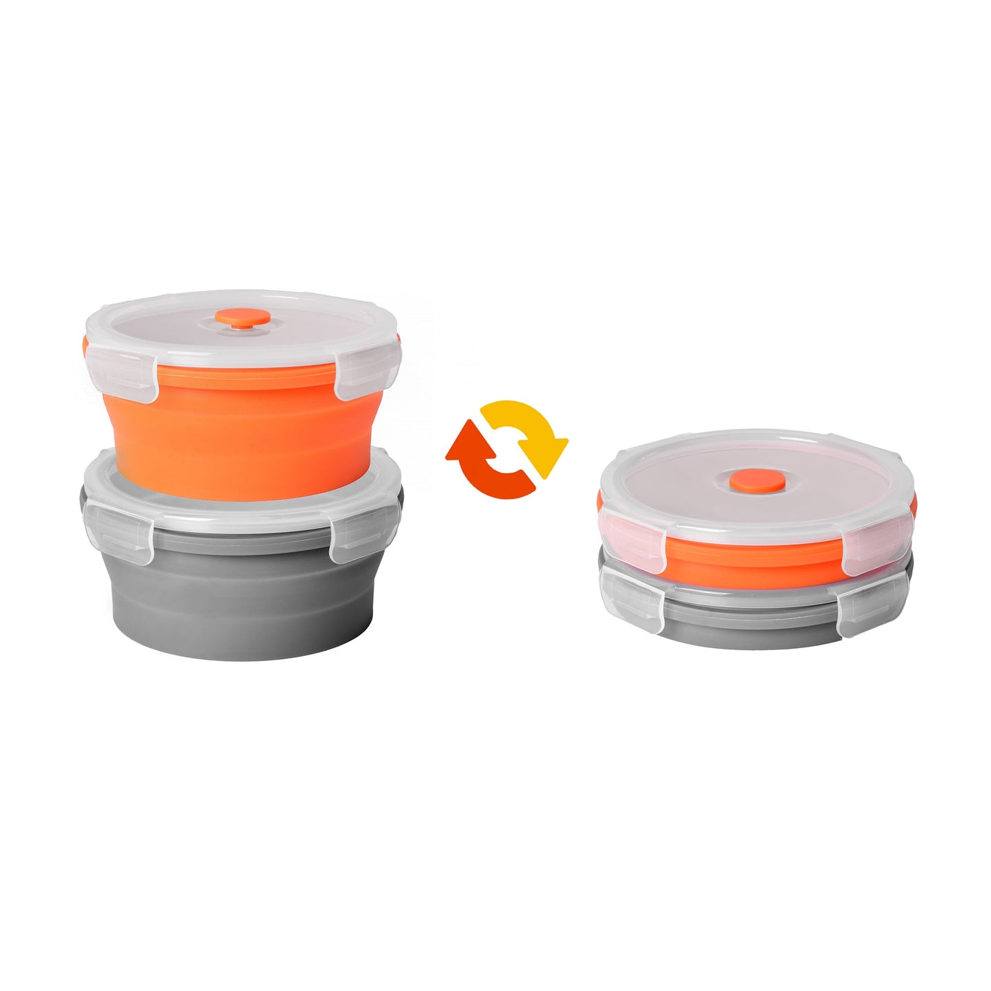 2 Pcs Cook Easy 540ml Collapsible Silicone Storage Container