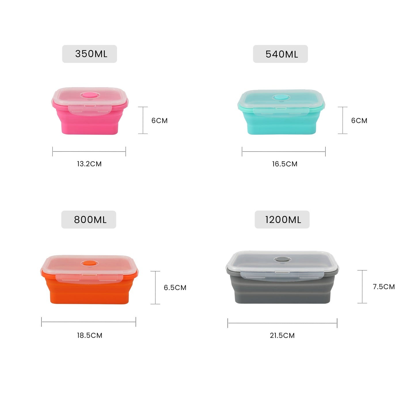 4 Pcs Cook Easy Collapsible Silicone Storage Container