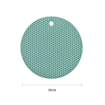 4 Pcs Round Silicone Pot Holder Insulation Mat Teal