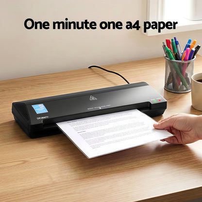Devanti A3 Laminator Machine, Hot & Cold Thermal Fast Lamination Anti-Jam Laminator for Office School Home Document Photo Card Handmade A3 A4 A5 A6, Black
