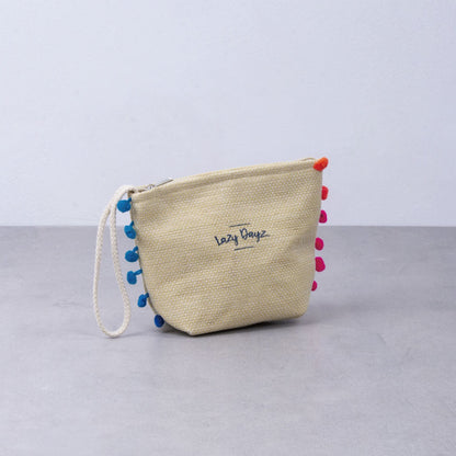 Beach Pom Pom Clucth Bag - Assorted Color