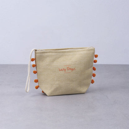 Beach Pom Pom Clucth Bag - Assorted Color