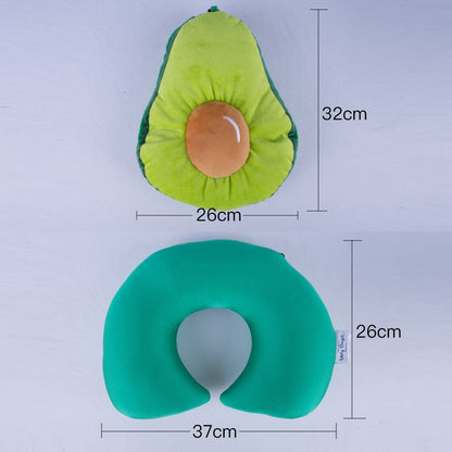 Lazy Dayz 2 Ways Reversible Microfibre Travel Pillow-Avocado/Watermelon