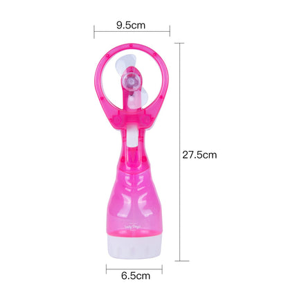 Handhold Battery Powered Personal Water Spray Fan-Blue/Pink