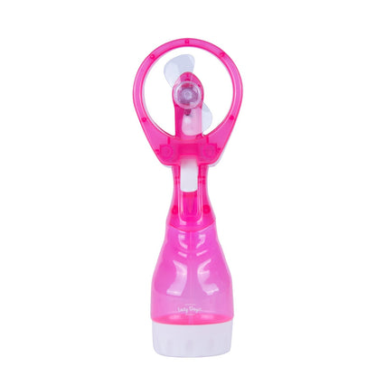 Handhold Battery Powered Personal Water Spray Fan-Blue/Pink