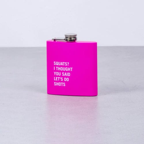 Lazy Dayz 175ml Stainless Steel Hip Flask w Funny Quotes-Pink