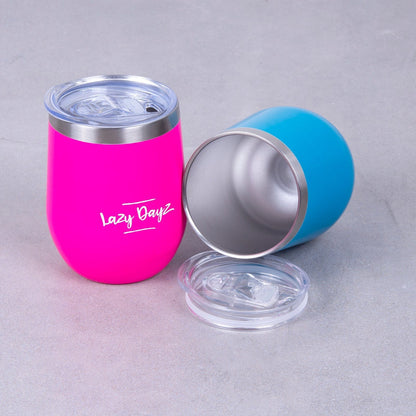 Lazy Dayz Stemless Wine Cup 350ml - Pink