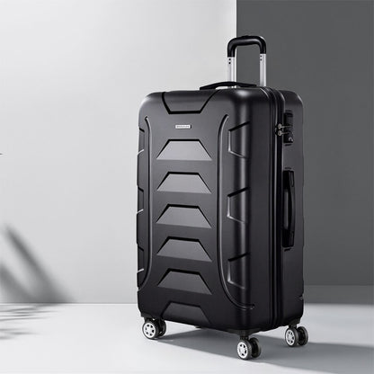 Wanderlite 28 Inch Luggage with TSA Lock Spinner Travel Suitcase Carry On Hard Shell Luggage Case Black