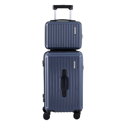 Wanderlite 2pcs Trunk Luggage Suitcase Travel Carry On TSA Lock 12" 20" Navy