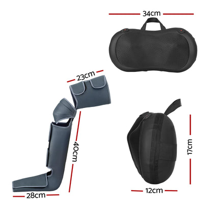 Livemor Leg Foot Massager Air Compression With Back Neck Massager Heat