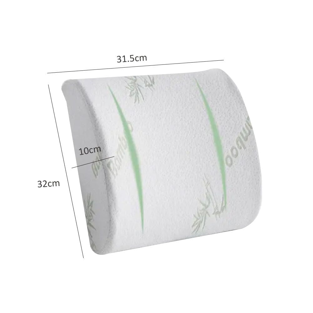 2 Pcs Bamboo Memory Foam Lumbar Support Cushion – Ergonomic Back Support Pillow (32 × 31.5 × 10 cm)