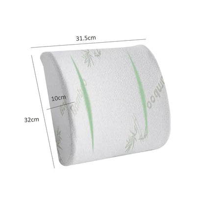 2 Pcs Bamboo Memory Foam Lumbar Support Cushion – Ergonomic Back Support Pillow (32 × 31.5 × 10 cm)