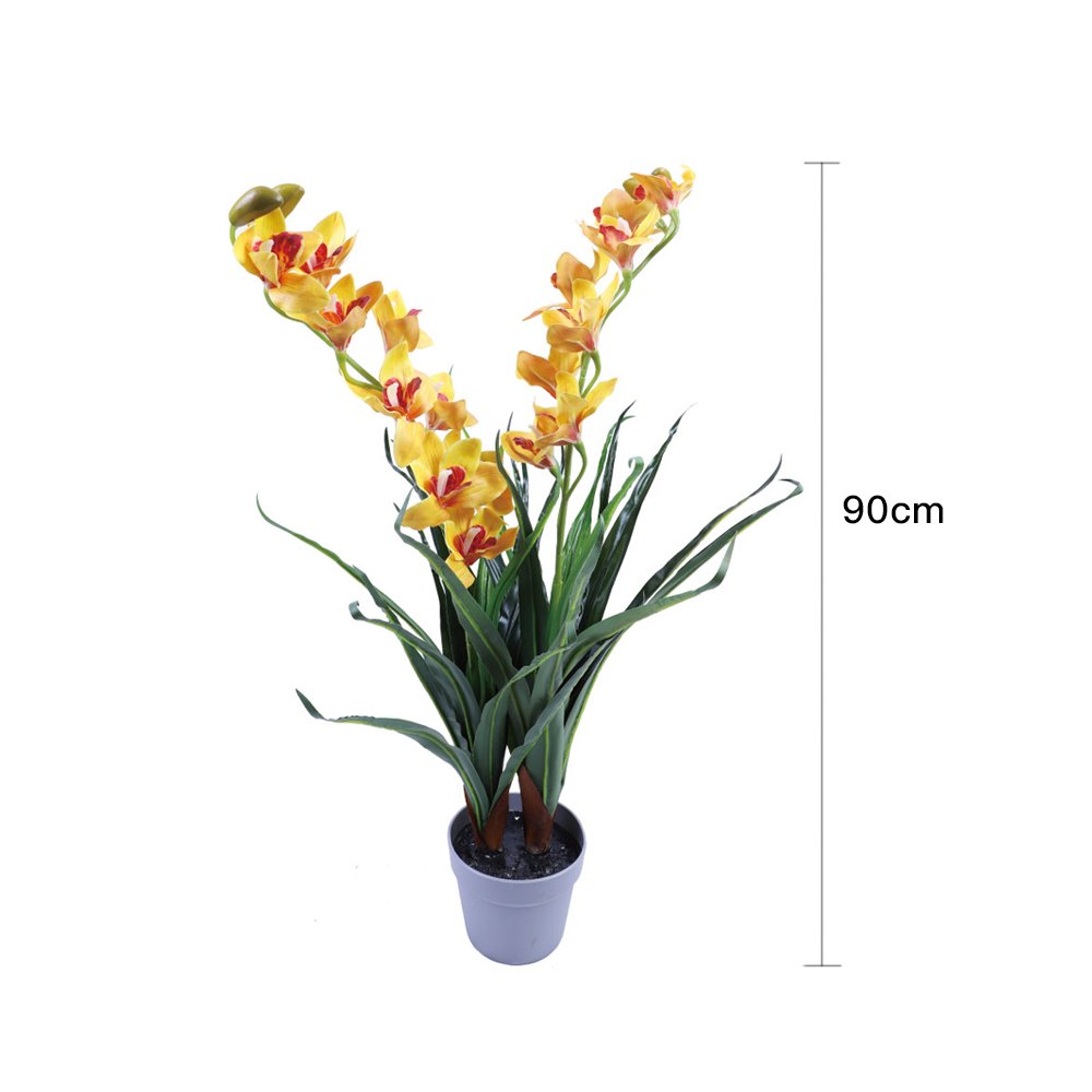 90cm Faux Artificial Home Decor Potted Orchid Plant