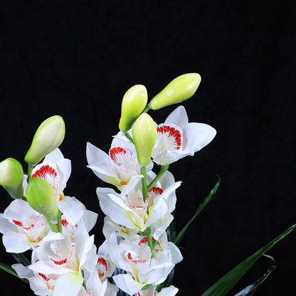 100cm Faux Artificial Home Decor Potted  Cymbidium-Red/White