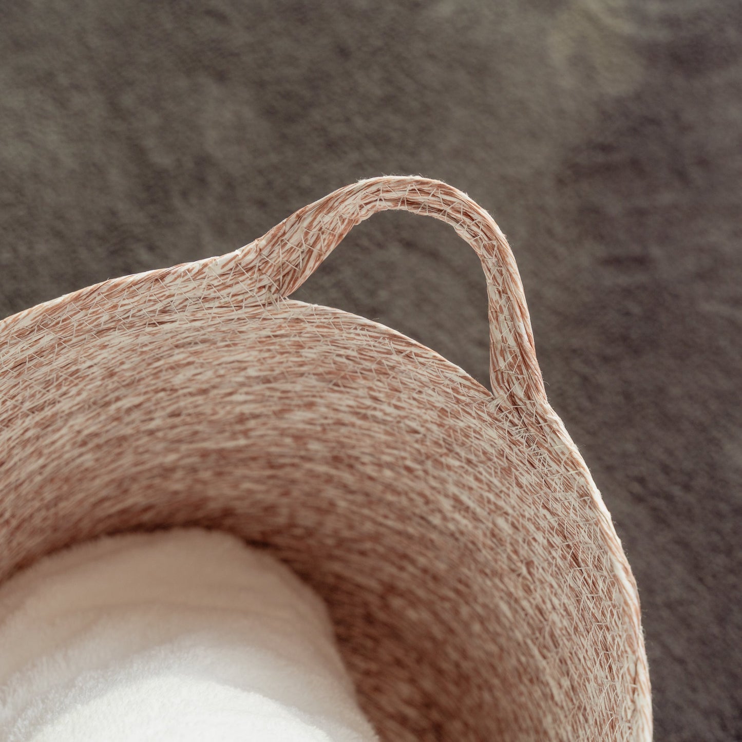 2 Pcs Cotton Rope String Carry Handles Storage Baskets Set