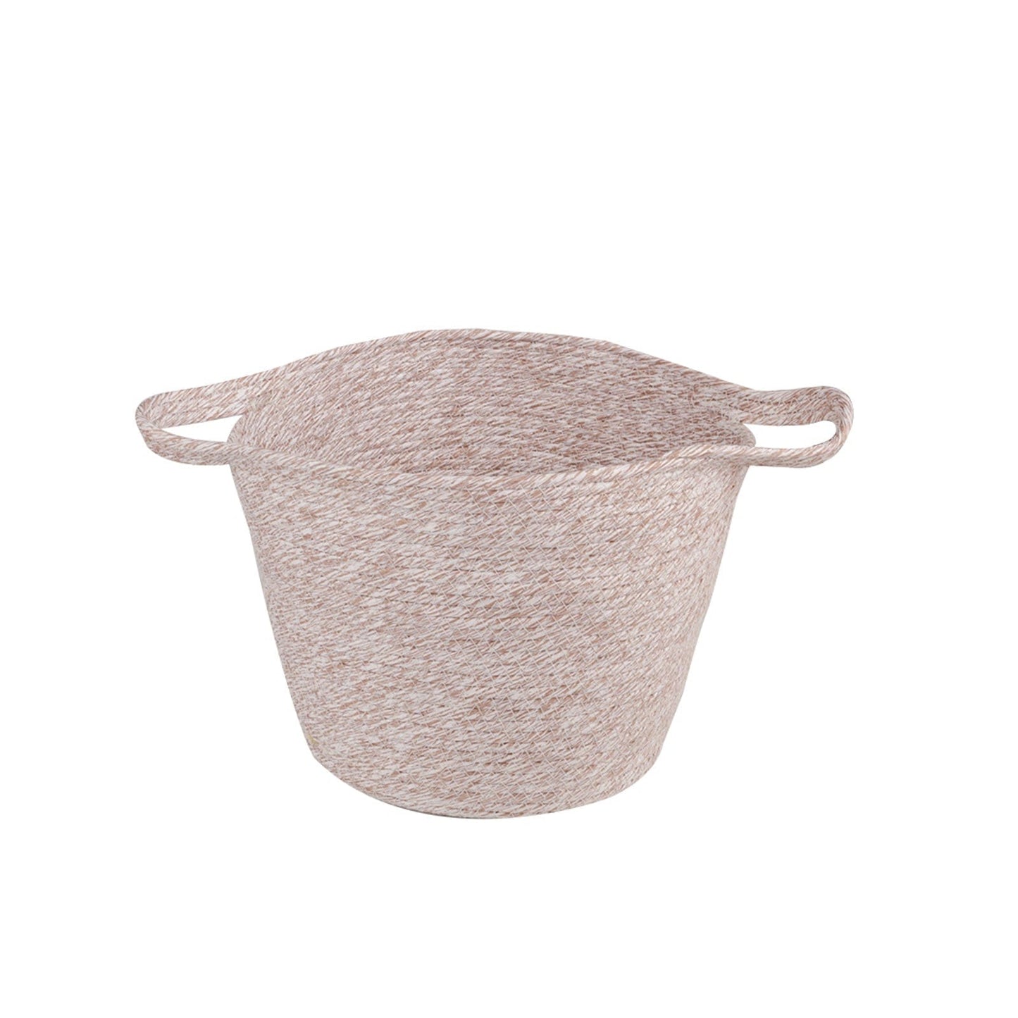 2 Pcs Cotton Rope String Carry Handles Storage Baskets Set