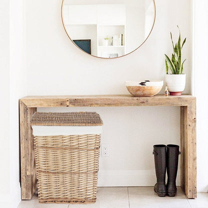 6 Pcs Wicker Storage Baskets With Liner Set