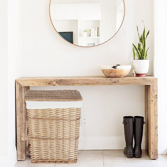 6 Pcs Wicker Storage Baskets With Liner Set