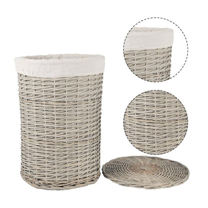 4 Pcs Wicker  Storage Baskets With Liner Set