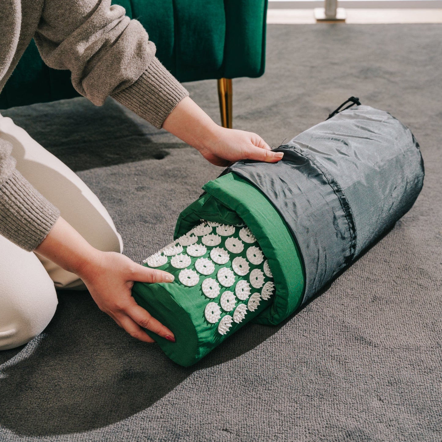Acupressure Mat and Pillow Set with Bag