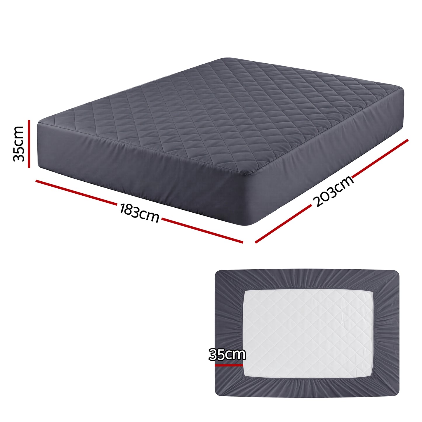 Giselle Water-Resistant Mattress Protector Microfiber 360° Fit King