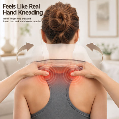 Livemor Neck Massager with Heat Pillow Shiatsu Shoulder Back Massager Pain Relief Tissue Kneading