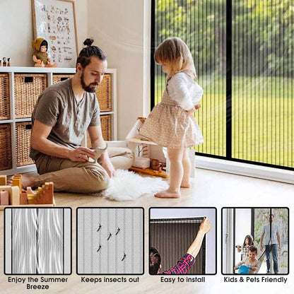 2 Pcs Instant Magnetic Fly Screen Curtain – Hands‑Free Insect Protection (210 × 100 cm)