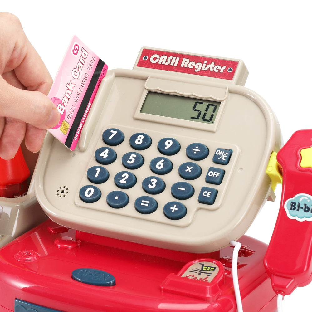 Cash Register Calculator Pretend Play Shops Money Checkout Toys Set