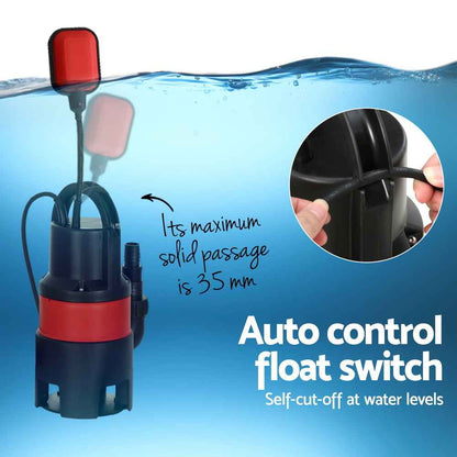 Giantz 750W Water Pump Dirty Submersible Sump Swim Pool Flooding Pond Clean