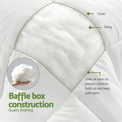 Giselle Bedding 200GSM Bamboo Quilt Summer Quilts All Season Doona Duvet Lightweight Double